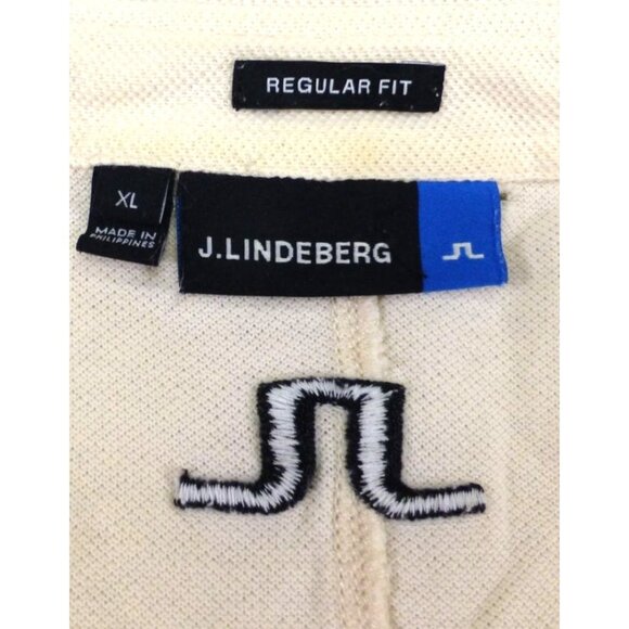 J.Lindeberg Beige Polo Golf Shirt XL Regular Fit Cotton Blend Top - Picture 3 of 8